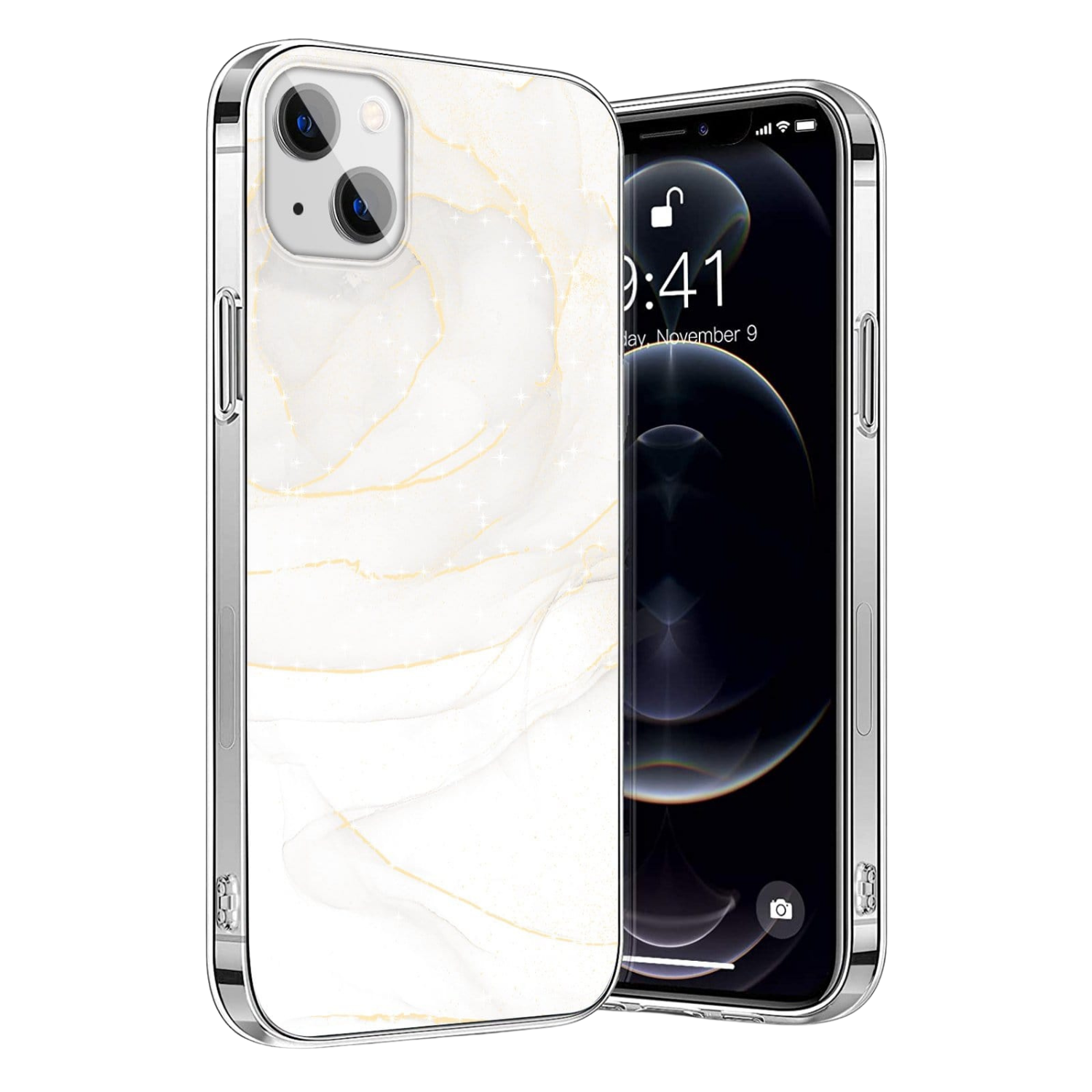 Inspire Series White Marble Case with MagSafe for iPhone 14 Plus